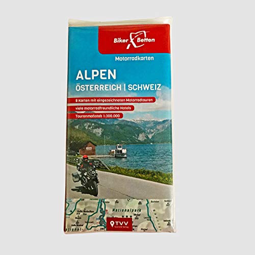 Motorradkarten Set Alpen Österreich Schweiz: BikerBetten Tourenkarten 1:300 000