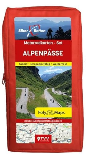 Motorradkarten-Set Alpenpässe: 350 eingezeichnete Alpenpässe 1:250 000 von TVV Touristik-Verlag GmbH