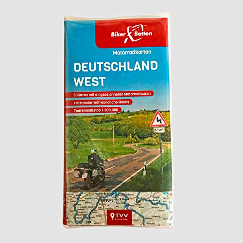 Motorradkarten Set Deutschland West: BikerBetten Tourenkarten 1:300 000