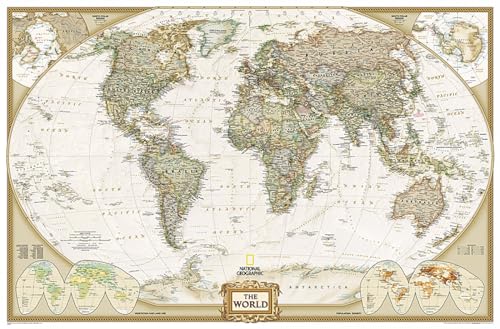 World Executive: Enlarged and Tubed: Wall Maps World (National Geographic Reference Map)