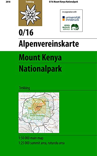 Mount Kenya Nationalpark: Trekkingkarte 1:50.000 und 1:25.000 (Alpenvereinskarten) von Deutscher Alpenverein