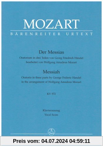 Mozart Der Messias Klavierauszug KV 572