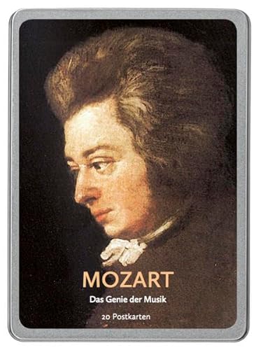Mozart: Das Genie der Musik, 20 Postkarten gedruckt auf Apfelpapier in einer hochwertigen Dose.