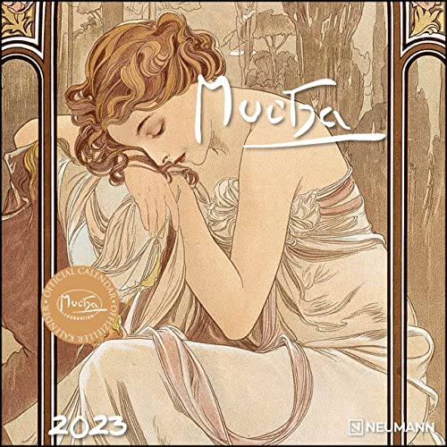 Mucha 2023 - Wand-Kalender - Broschüren-Kalender - 30x30 -30x60 geöffnet - Kunst-Kalender (GRID CALENDAR)