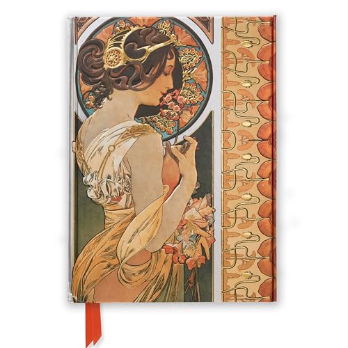 Premium Notizbuch DIN A5: Alphonse Mucha, Primel: Unser hochwertiges, liniertes Blankbook mit festem, künstlerisch geprägtem Einband und ... DIN A 5 mit Magnetverschluss, Band 43) von Flame Tree Gift