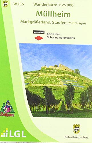 W256 Wanderkarte 1:25 000 Müllheim: Markgräflerland, Staufen im Breisgau