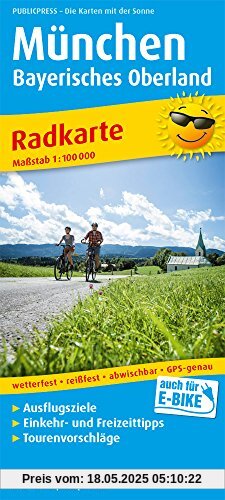 München - Bayerisches Oberland: Radkarte mit Ausflugszielen, Einkehr- & Freizeittipps, wetterfest, reissfest, abwischbar, GPS-genau. 1:100000 (Radkarte / RK)