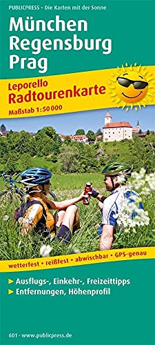 München - Regensburg - Prag: Leporello Radtourenkarte mit Ausflugszielen, Einkehr- & Freizeittipps, wetterfest, reißfest, abwischbar, GPS-genau. 1:50000 (Leporello Radtourenkarte: LEP-RK)
