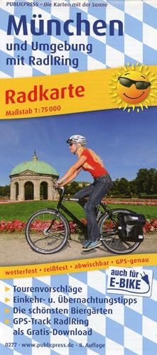München und Umgebung mit RadlRing: Radkarte mit den schönsten Biergärten, wetterfest, reissfest, abwischbar, GPS-genau. 1:75000 (Radkarte: RK) von Publicpress