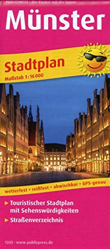 Münster: Touristischer Stadtplan mit Sehenswürdigkeiten und Straßenverzeichnis. 1:16000 (Stadtplan: SP)