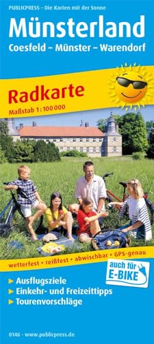 Münsterland, Coesfeld - Münster - Warendorf: Radkarte mit Ausflugszielen, Einkehr- & Freizeittipps, wetterfest, reissfest, abwischbar, GPS-genau. 1:100000 (Radkarte: RK) von Publicpress