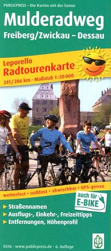 Mulderadweg, Freiberg/Zwickau - Dessau: Leporello Radtourenkarte mit Ausflugszielen, Einkehr- & Freizeittipps, wetterfest, reissfest, abwischbar, GPS-genau. 1:50000 (Leporello Radtourenkarte: LEP-RK) von Publicpress