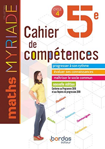 Myriade Maths 5e 2019 Cahier de compétences élève