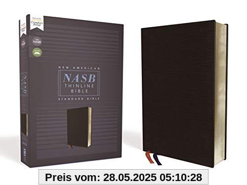 NASB, Thinline Bible, Bonded Leather, Black, Red Letter Edition, 1995 Text, Comfort Print