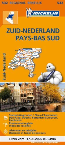 NEDERLAND ZUID / PAYS-BAS SUD 11532 CARTE ' REGIONAL ' MICHELIN KAART (KAARTEN/CARTES MICHELIN)