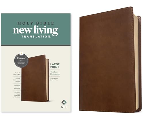 NLT Large Print Thinline Reference Bible, Filament Enabled Edition (Red Letter, Leatherlike, Rustic Brown): New Living Translation, Rustic Brown, Thinline Reference, Leatherlike, Filament Enabled von Tyndale House Publishers