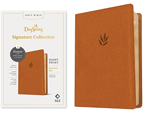 NLT Personal Size Giant Print Bible, Filament-Enabled Edition (Leatherlike, Classic Tan, Red Letter): Dayspring Signature Collection von Tyndale House Publishers
