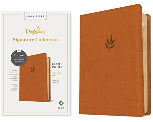 NLT Personal Size Giant Print Bible, Filament-Enabled Edition (Leatherlike, Classic Tan, Red Letter): Dayspring Signature Collection von Tyndale
