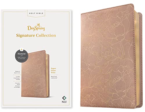Holy Bible: Nlt Super Giant Print Bible, Filament Enabled Edition Red Letter, Leatherlike, Blush Floral (Dayspring Signature Collection) von Tyndale