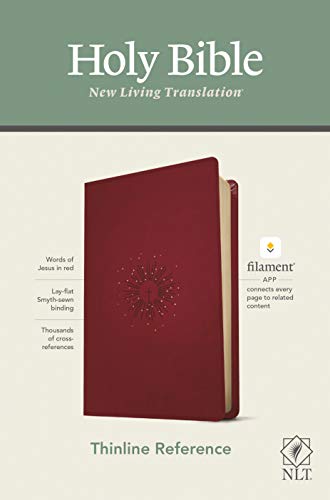 Holy Bible: New Living Translation, Thinline Reference Bible, Berry, Filament Enabled Edition, Red Letter, Leatherlike