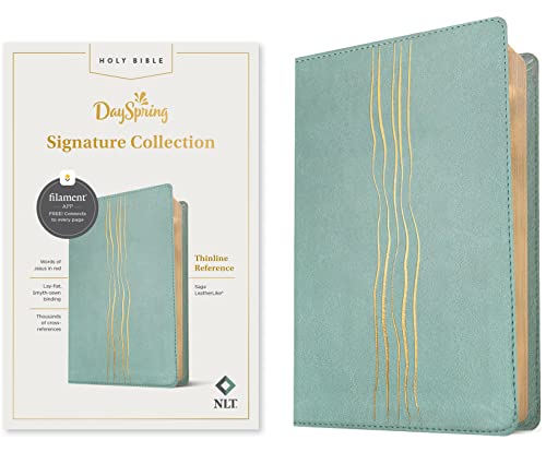 Holy Bible: Nlt Thinline Reference Bible, Filament Enabled Edition Red Letter, Leatherlike, Sage (Dayspring Signature Collection) von Tyndale