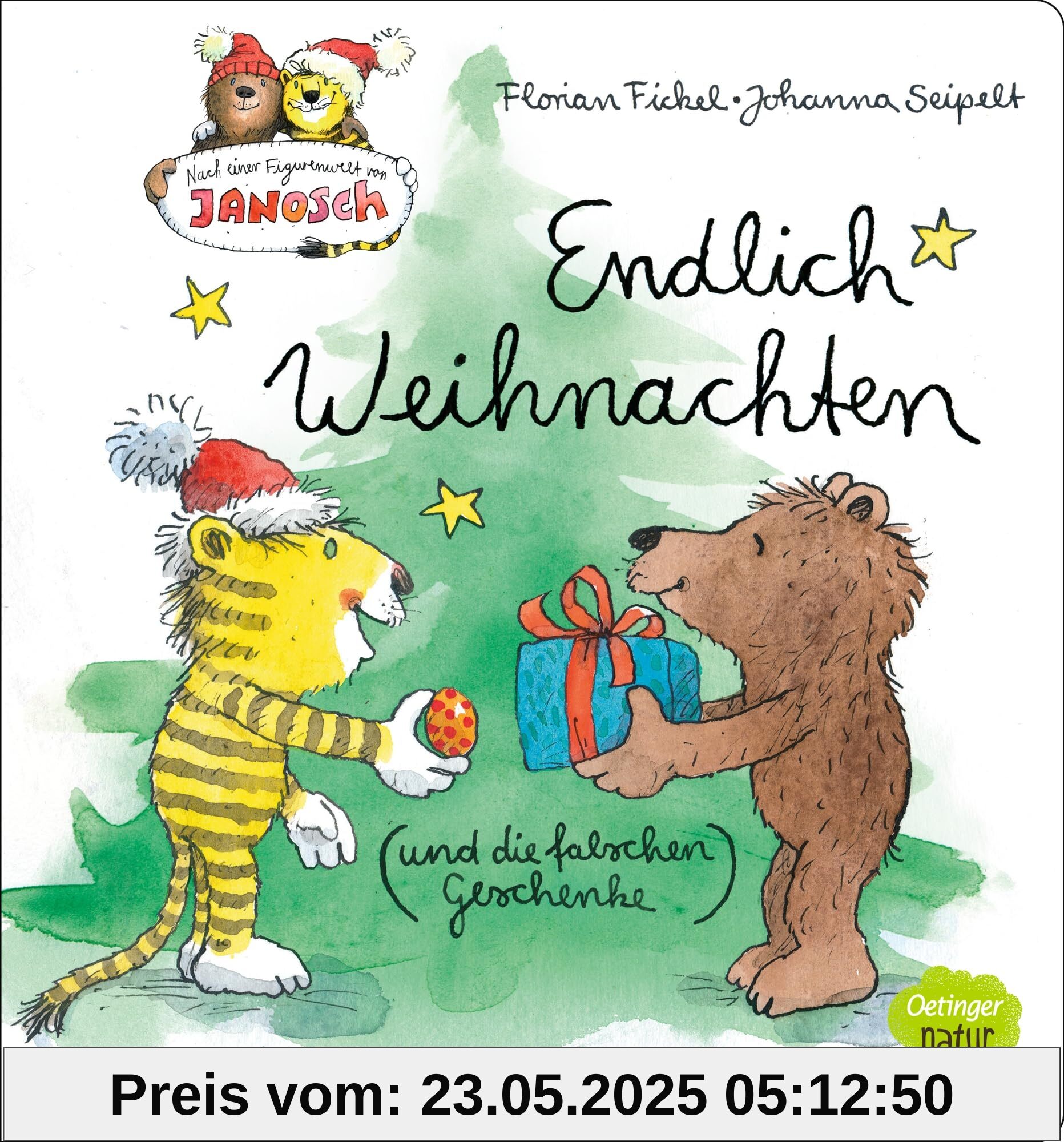 Nach einer Figurenwelt von Janosch. Endlich Weihnachten (und die falschen Geschenke): Poetisch-witzige Weihnachtsgeschichte mit Tiger und Bär für Kinder ab 3 Jahren