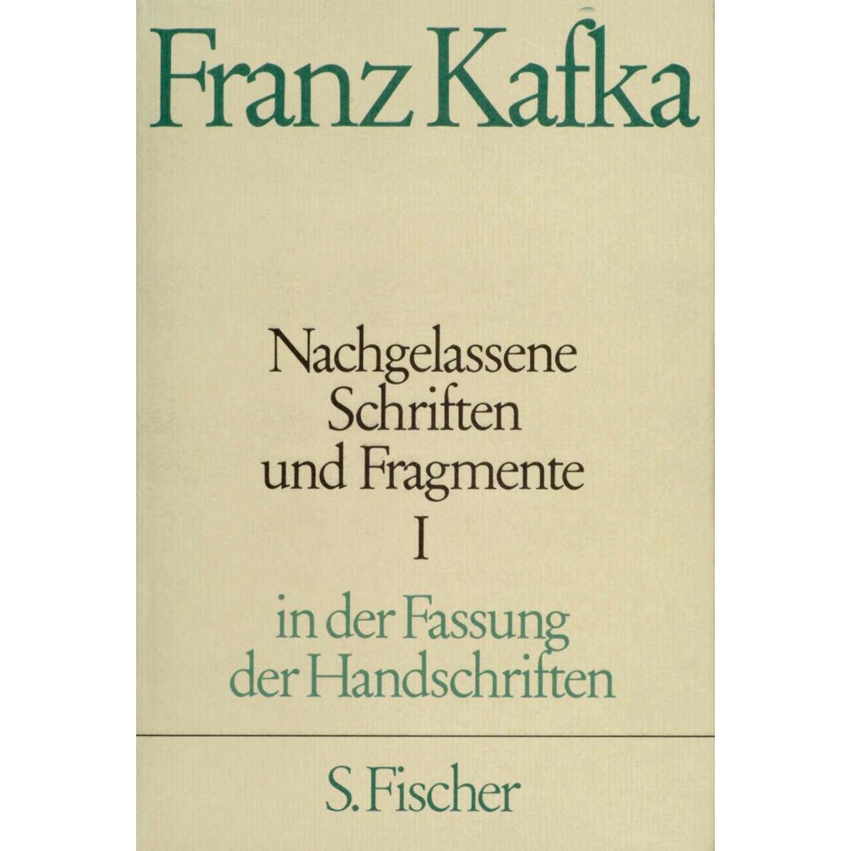 Nachgelassene Schriften und Fragmente I von FISCHER, S.