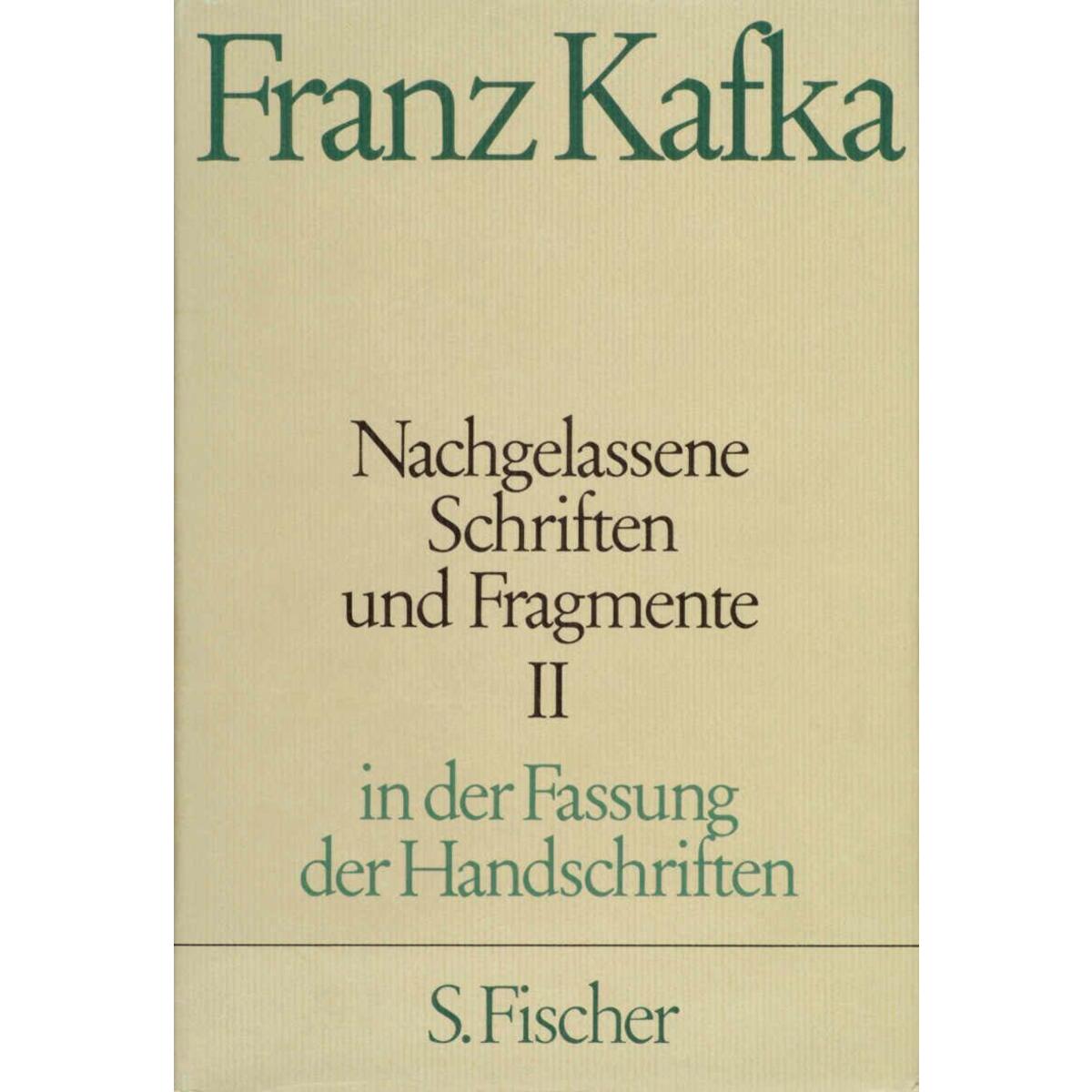 Nachgelassene Schriften und Fragmente II von FISCHER, S.