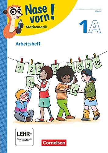 Nase vorn! - Lehrwerk für Mathematik - Ausgabe 2023 - 1. Schuljahr: Arbeitsheft - Teil A und B - Mit Kartonbeilagen und BuchTaucher-App