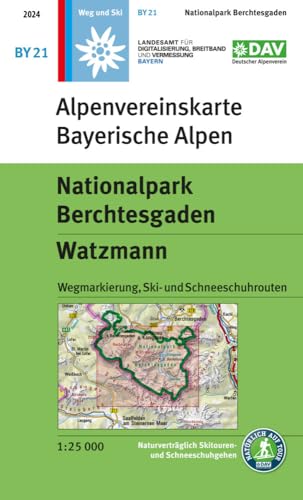 Nationalpark Berchtesgaden, Watzmann: Topographische Karte 1:25.000 mit Wegmarkierung, Ski- und Schneeschuhrouten (Alpenvereinskarten) von Deutscher Alpenverein