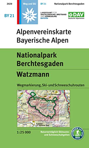 Nationalpark Berchtesgaden, Watzmann: Topographische Karte 1:25.000 mit Wegmarkierung, Ski- und Schneeschuhrouten (Alpenvereinskarten)