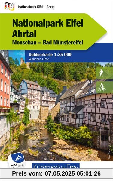 Nationalpark Eifel Ahrtal Nr. 19 Outdoorkarte Deutschland 1:35 000: Monschau, Bad Münstereifel, free Download mit HKF Outdoor App (Kümmerly+Frey Outdoorkarten Deutschland)