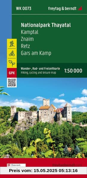Nationalpark Thayatal, Wander-, Rad- und Freizeitkarte 1:50.000, freytag & berndt, WK 0073: Kamptal - Znaim - Retz - Gars am Kamp, mit Infoguide, GPX ... (freytag & berndt Wander-Rad-Freizeitkarten)
