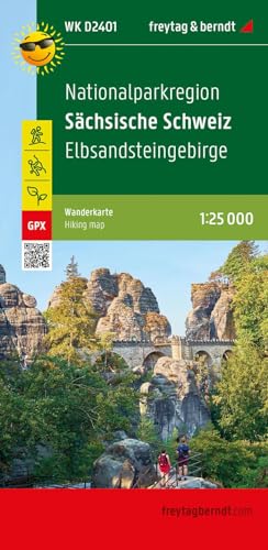Nationalparkregion Sächsische Schweiz, Wanderkarte 1:25.000, freytag & berndt, WK D2401: Elbsandsteingebirge, wasserfest und reißfest, GPX Tracks (freytag & berndt Wander-Rad-Freizeitkarten) von FREYTAG-BERNDT UND ARTARIA