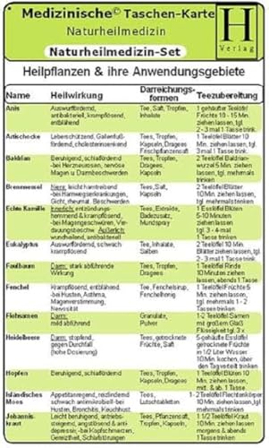 Naturheilmedizin Set - Medizinische Taschen-Karte: Naturheilkunde /Bachblüten Therapie /Schüssler-Salze