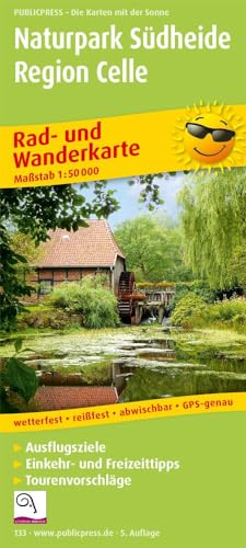 Naturpark Südheide - Region Celle: Rad- und Wanderkarte mit Ausflugszielen, Einkehr- & Freizeittipps, wetterfest, reissfest, abwischbar, GPS-genau. 1:50000 (Rad- und Wanderkarte: RuWK)
