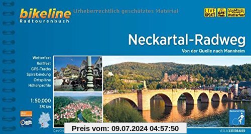 Neckar-Radweg: Von der Quelle nach Mannheim 1:50.000, 367 km. GPS-Tracks-Download, wetterfest/reißfest (Bikeline Radtourenbücher)