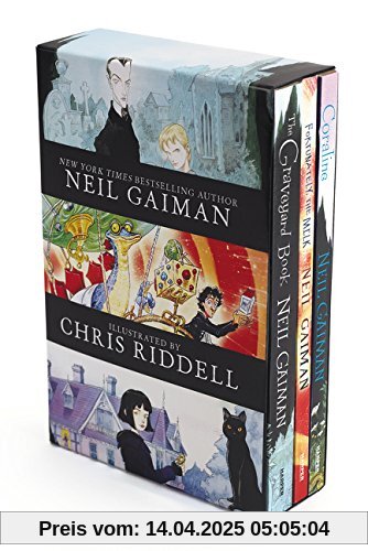 Neil Gaiman/Chris Riddell 3-Book Box Set: Coraline; The Graveyard Book; Fortunately, the Milk