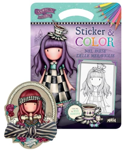 Nel paese delle meraviglie. Gorjuss. Sticker & Color. Ediz. a spirale. Con bandana a righe von Pon Pon Edizioni