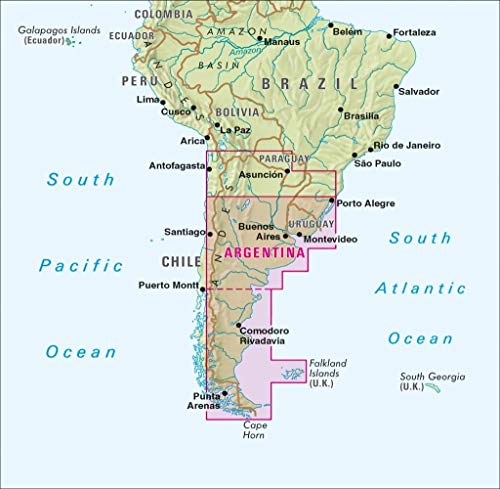 Nelles Map Landkarte Argentina: South, Patagonia, Uruguay: 1:2.500.000 | reiß- und wasserfest; waterproof and tear-resistant; indéchirable et ... & impermeable (Nelles Map: Strassenkarte) von Nelles Verlag GmbH