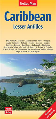 Nelles Map Landkarte Caribbean - Lesser Antilles: 1:2.500.000 | reiß- und wasserfest; waterproof and tear-resistant; indéchirable et imperméable; irrompible & impermeable (Nelles Map: Strassenkarte) von Nelles Verlag GmbH