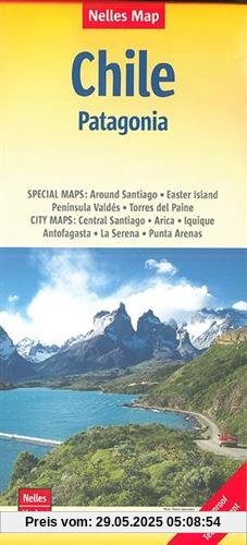 Nelles Map Landkarte Chile - Patagonia: 1:2500000 | reiß- und wasserfest; waterproof and tear-resistant; indéchirable et imperméable; irrompible & impermeable