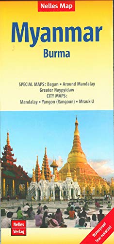 Nelles Map Landkarte Myanmar – Burma | Myanmar – Birmanie | Myanmar - Birmania: 1:1,5 Mio | reiß- und wasserfest; waterproof and tear-resistant; ... & impermeable (Nelles Map: Strassenkarte)