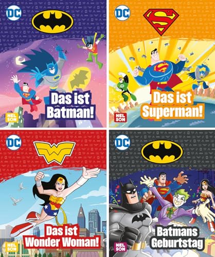 Nelson Mini-Bücher: 4er DC Superhelden 5-8: Batman, Superman und Wonder Woman im Mitnahmeformat (ab 4 Jahren) von Nelson
