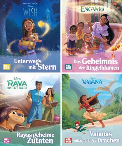 Nelson Mini-Bücher: 4er Disney Neue Filmlieblinge 1-4: Geschichten ab 3 Jahren zu Wish, Encanto, Vaiana und Raya im Mitnahmeformat (Nelson Mini-Bücher: Ein großer Spaß im kleinen Format) von Nelson