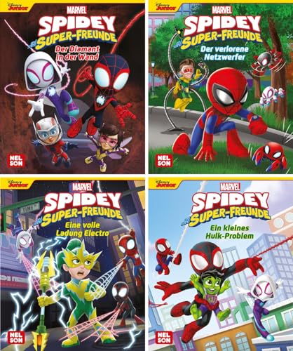 Nelson Mini-Bücher: 4er Marvel Spidey und seine Super-Freunde 5-8: 4 spannende Spidey-Abenteuer im Set | Geschichten ab 3 im Mitnahmeformat (Nelson Mini-Bücher: Ein großer Spaß im kleinen Format)