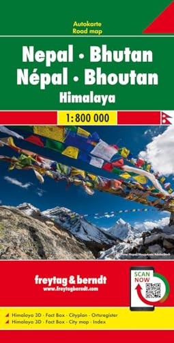 Nepal - Bhutan, Autokarte 1:800.000 (freytag & berndt Auto + Freizeitkarten) von Freytag & Berndt