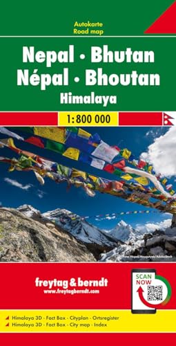 Nepal - Bhutan, Autokarte 1:800.000 (freytag & berndt Auto + Freizeitkarten)