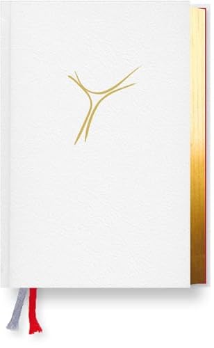 Neues Gotteslob Bistum Fulda: Lederfaserstoff Cabra weiß mit Signet (Kreuz) in goldener Farbe + Goldschnitt von Parzellers Buchverlag