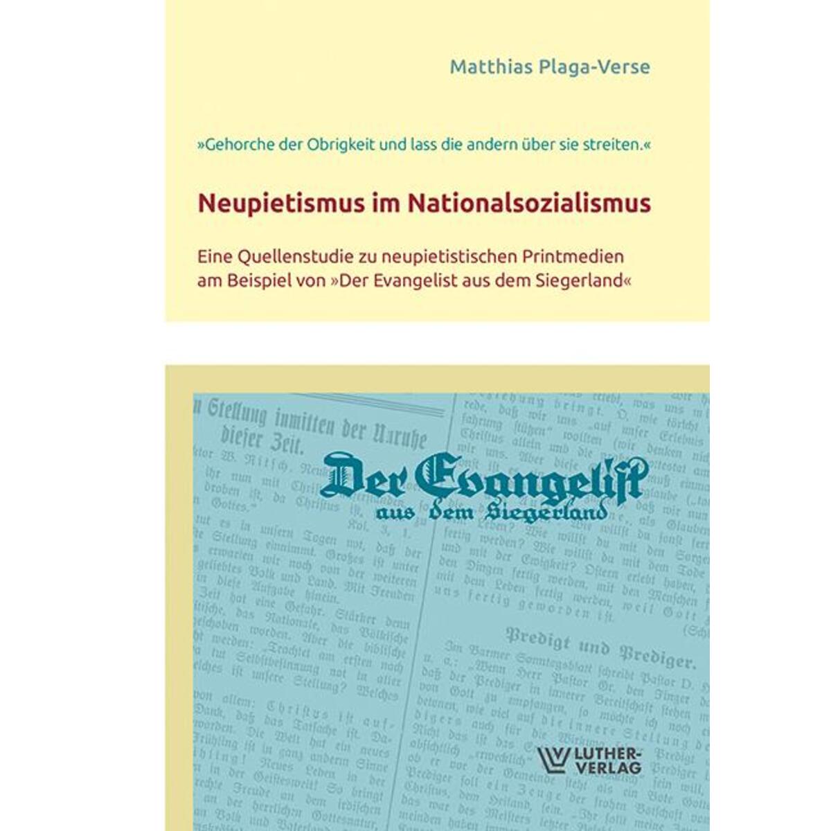 Neupietismus im Nationalsozialismus Neupietismus im Nationalsozialismus von Luther-Verlag, Bielefeld